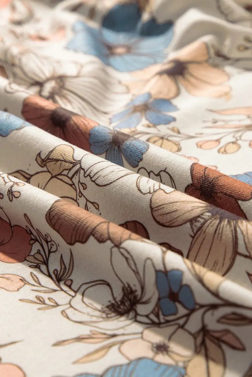 Khaki Floral Print Loose Crew Neck Long Sleeve T Shirt Fashion - Love Salve